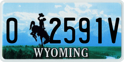 WY license plate 02591V