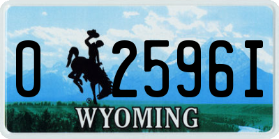 WY license plate 02596I