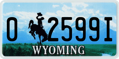 WY license plate 02599I