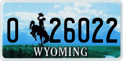 WY license plate 026022