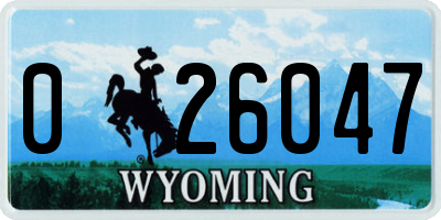 WY license plate 026047