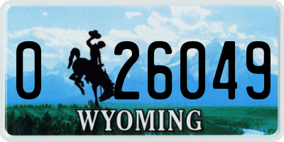 WY license plate 026049
