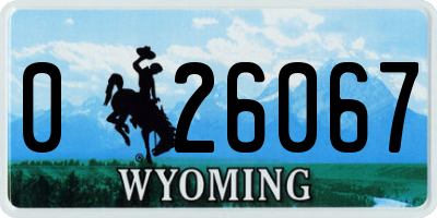WY license plate 026067