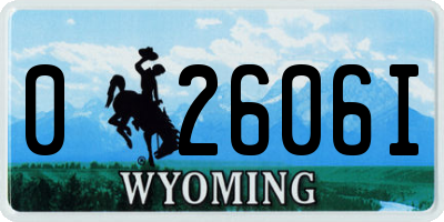 WY license plate 02606I