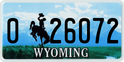 WY license plate 026072