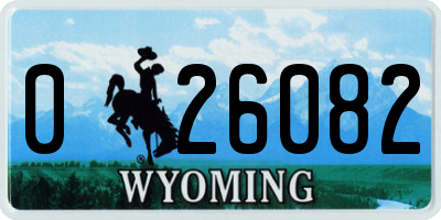 WY license plate 026082