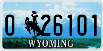 WY license plate 026101