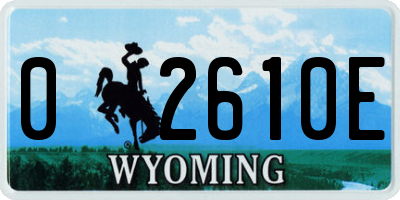 WY license plate 02610E