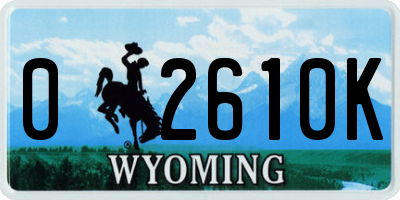 WY license plate 02610K