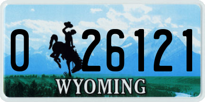 WY license plate 026121