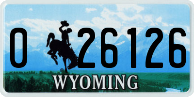 WY license plate 026126