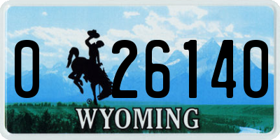 WY license plate 026140