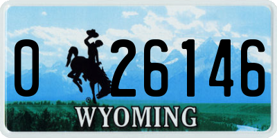 WY license plate 026146
