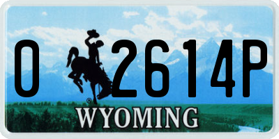 WY license plate 02614P