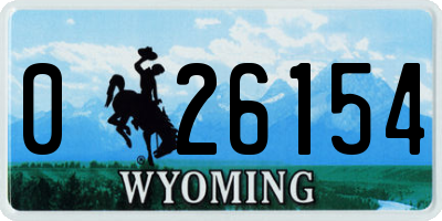 WY license plate 026154