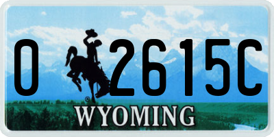 WY license plate 02615C