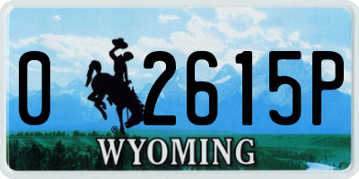 WY license plate 02615P