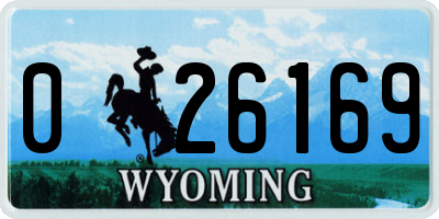 WY license plate 026169
