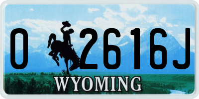 WY license plate 02616J