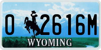 WY license plate 02616M