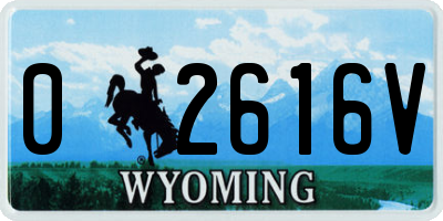 WY license plate 02616V