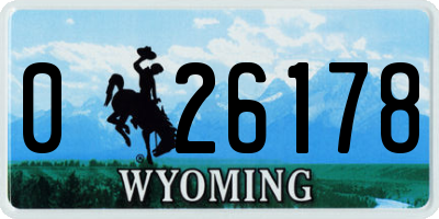 WY license plate 026178