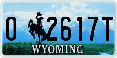 WY license plate 02617T