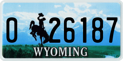 WY license plate 026187