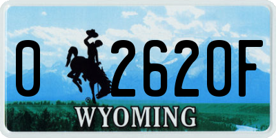 WY license plate 02620F
