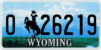 WY license plate 026219