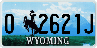 WY license plate 02621J