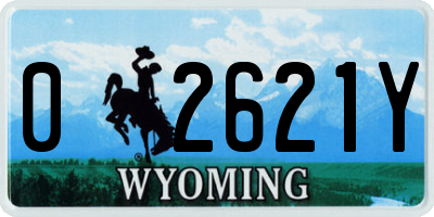 WY license plate 02621Y