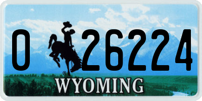 WY license plate 026224