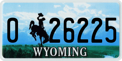 WY license plate 026225