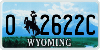 WY license plate 02622C