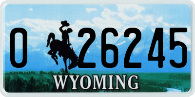 WY license plate 026245