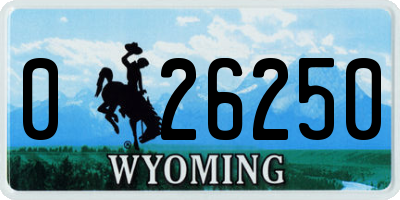 WY license plate 026250