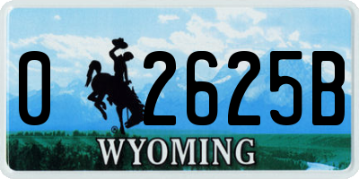 WY license plate 02625B