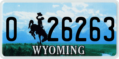 WY license plate 026263