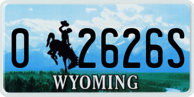 WY license plate 02626S