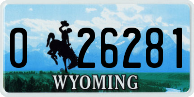 WY license plate 026281