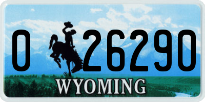 WY license plate 026290