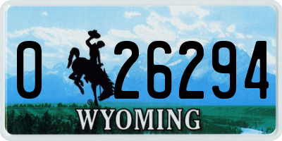WY license plate 026294