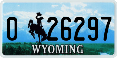 WY license plate 026297
