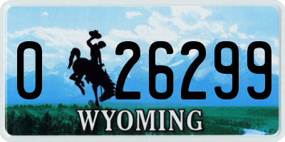 WY license plate 026299