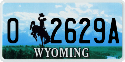 WY license plate 02629A