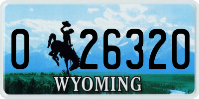 WY license plate 026320