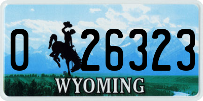 WY license plate 026323