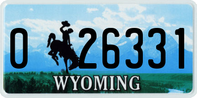 WY license plate 026331