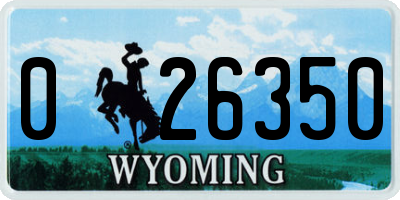 WY license plate 026350